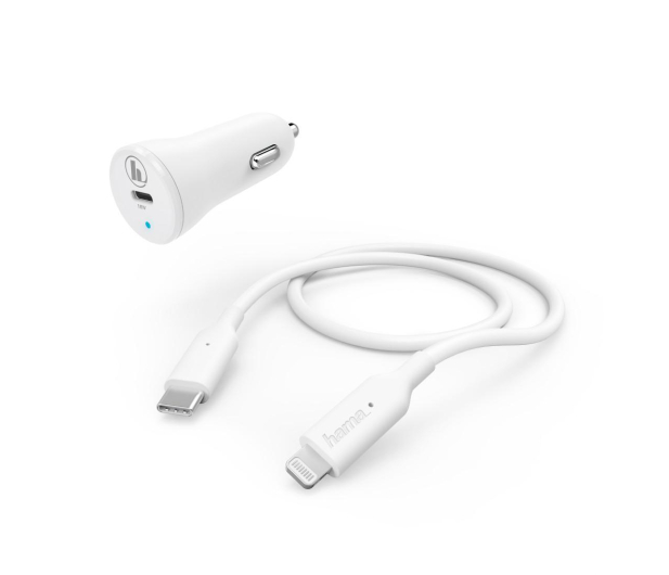 Hama Ładowarka Samochodoowa HAMA 1xUSB-C PD 18W + kabel Lightning - 1459498 - zdjęcie
